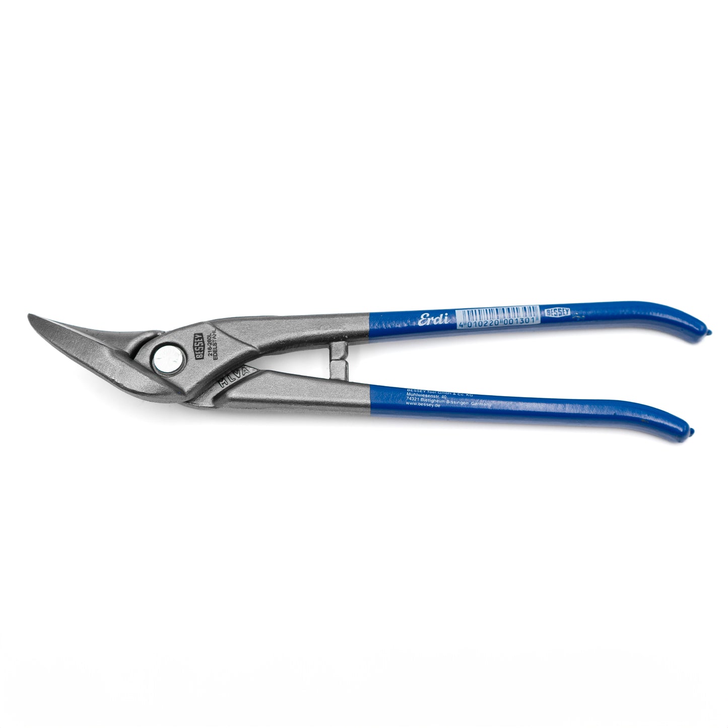 Erdi Hand-Blechschere mit blauem Griff