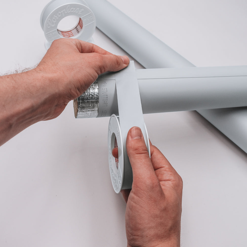 Coroplast-PVC-klebeband-Tape-grau-Anwendung