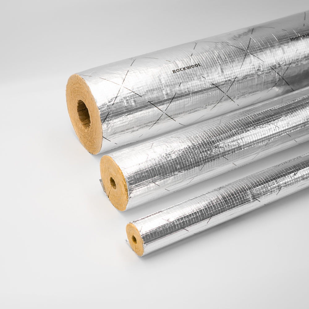 Rockwool RS800 Rohrisolierung Meterware Größenvergleich