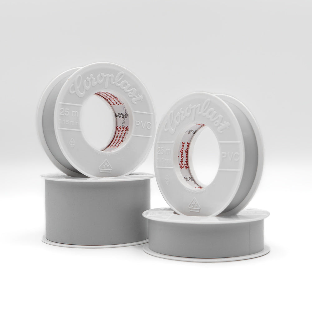 Coroplast-PVC-klebeband-Tape-grau-gestapelt