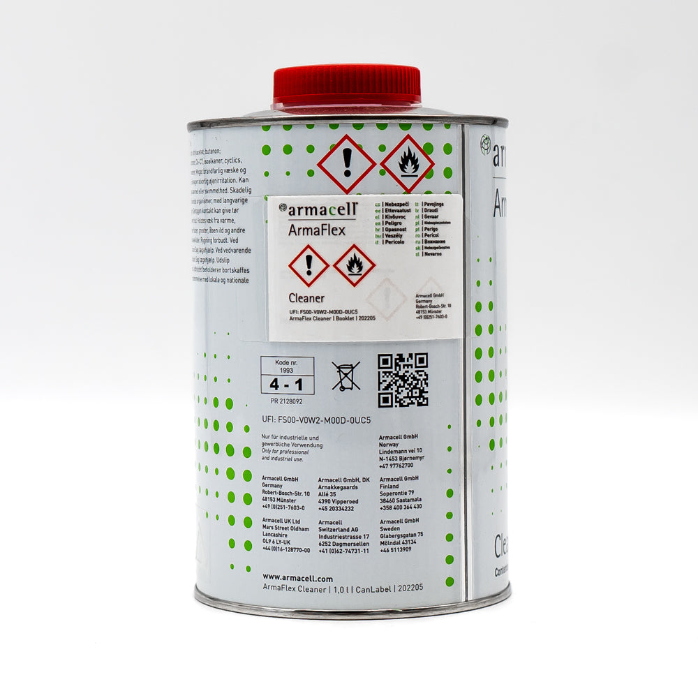 Armacell Armaflex Cleaner Reiniger Kautschuk Kleber 1L 1000ml Dose Sicherheitshinweise