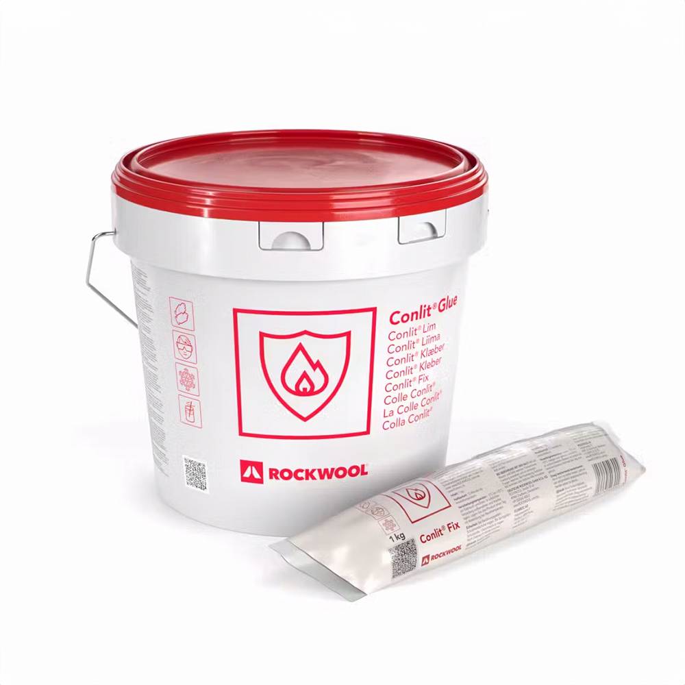 Rockwool Conlit Fix Brandschutzkleber im Schlauchbeutel und Eimer
