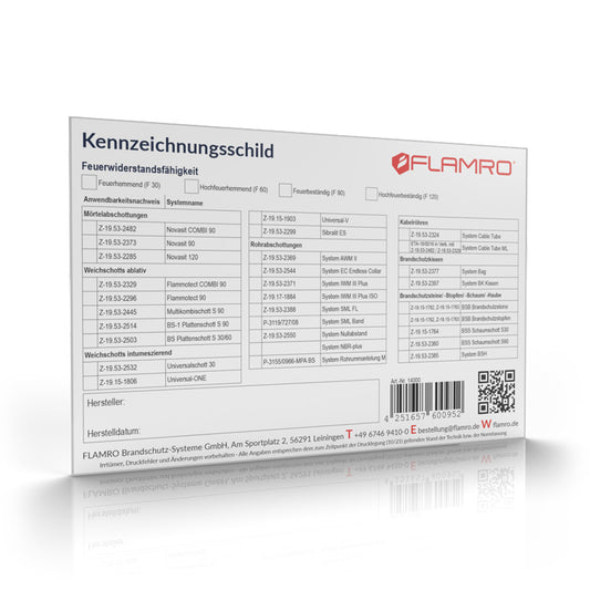 Flamro-Brandschutz-Kennzeichnungsschild