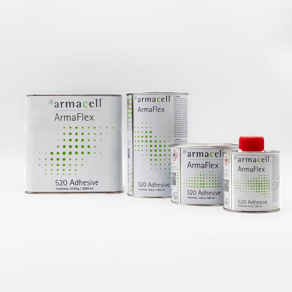Armacell Armaflex 520 Kleber Kautschuk 250ml 500ml 1l 2,5l Gruppenbild gesamt