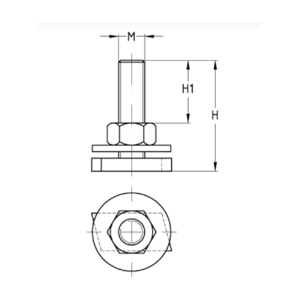 Technische Zeichnung des Hammerkopfbefestiger