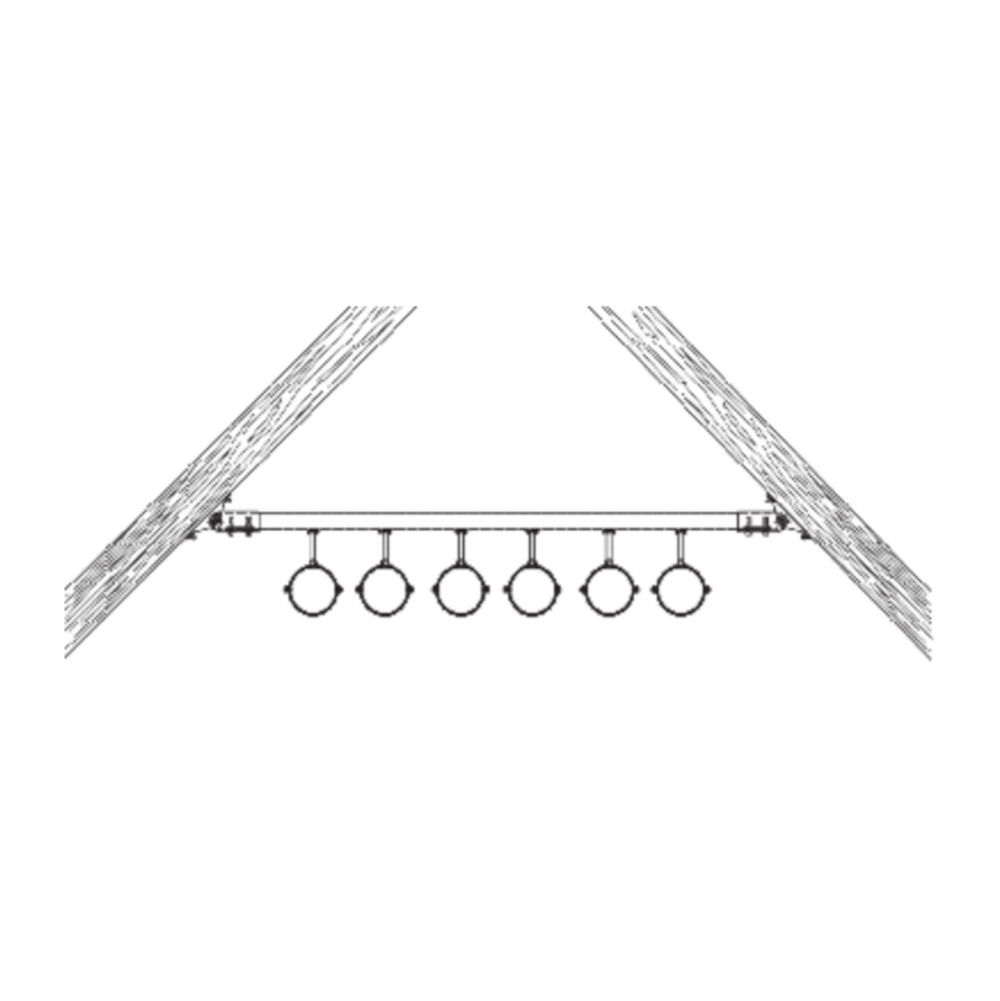 Befestigung von Rohrträgern an Dachschräge mit dem Vario Sattelflansch