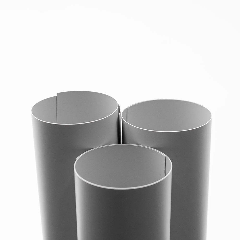 Drei PVC Folienzuschnitte Rohrisolierung stehend