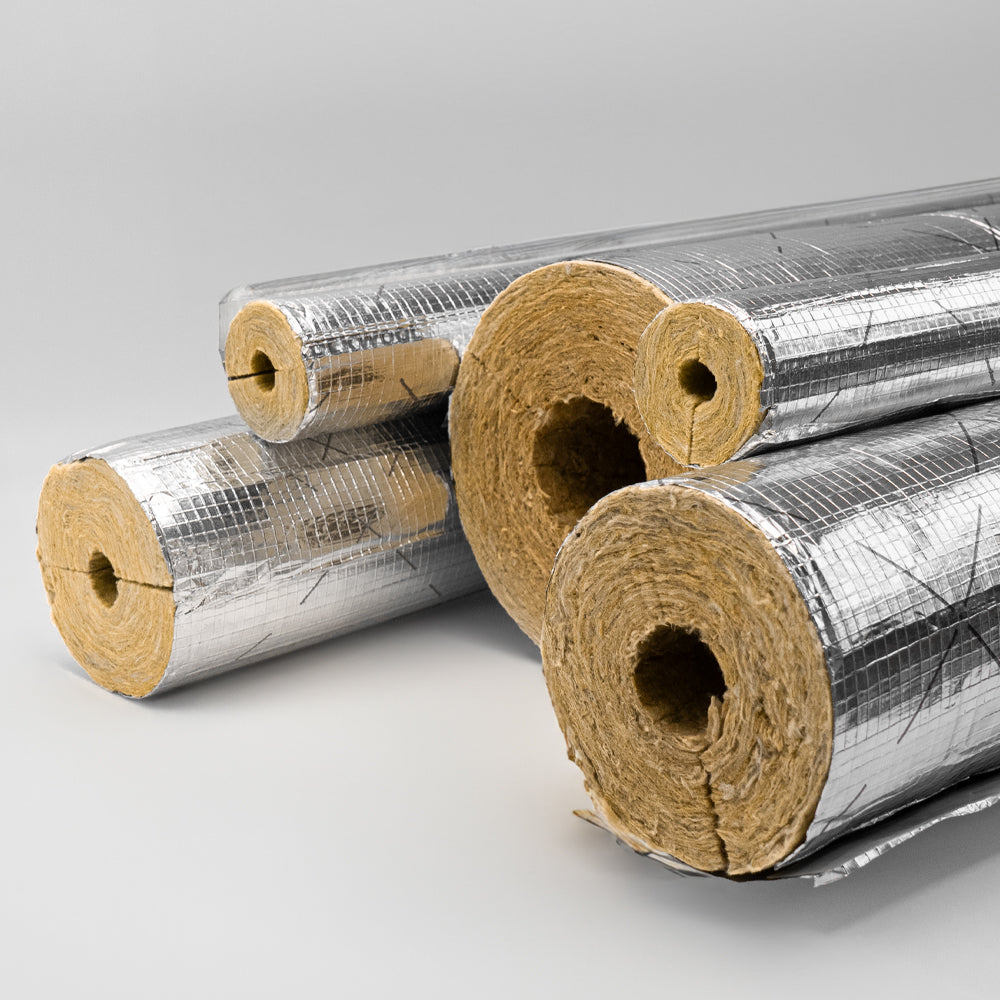 Rohrisolierung ROCKWOOL 800 Steinwolle alukaschiert bis 76mm - Meterware - 15mm / 20mm