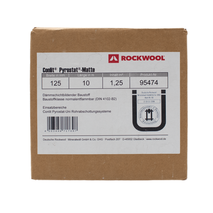Verpackung mit Label der Rockwool Conlit Pyrostat Uni Brandschutzbandage