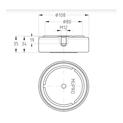 PHONOLYT® Fuß verzinkt - M12